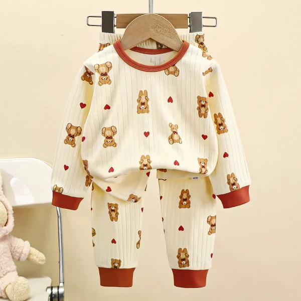 Children's Underwear Set Pure Cotton Baby Long Sleeve Pajamas Home Wear Boys and Girls Long Johns Baby Clothes - Image 4