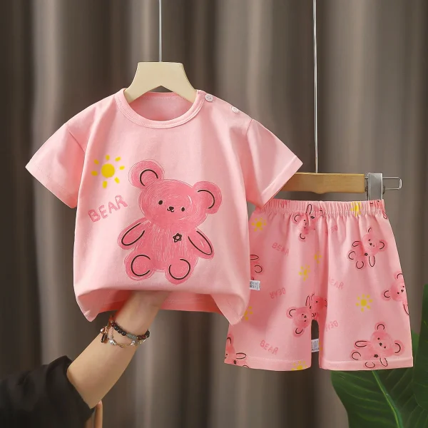 Children's Short-sleeved Set Cotton Summer Baby T-shirt Boys' Homewear Clothes - Image 2