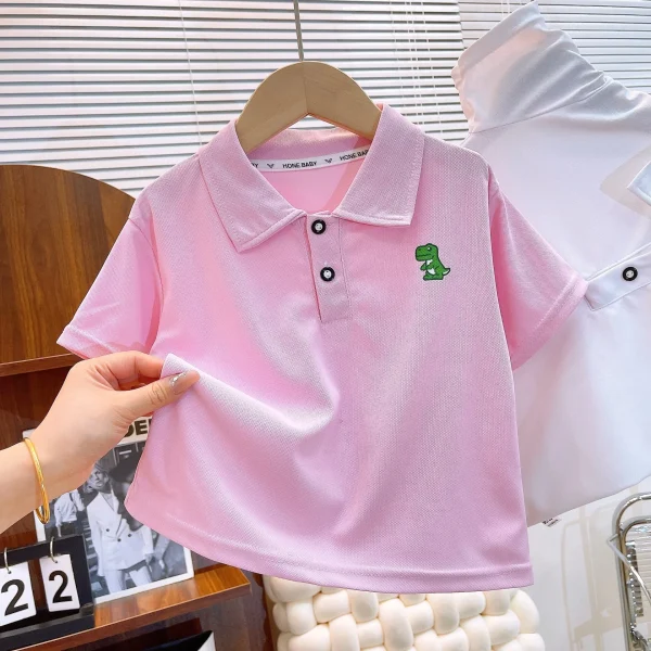 Children's POLO Shirt 2025 Summer New Boys Polo Shirt T-shirt Short Sleeve Loose T-shirt  Polo Shirt for Children - Image 4
