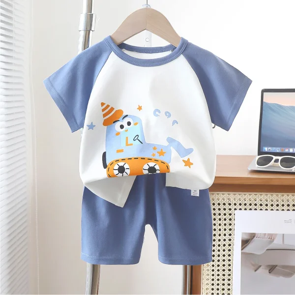 Summer Baby Clothes Kids T-shirt and Shorts Sets 100% Cotton Boys Girls Clothing Set - Image 4
