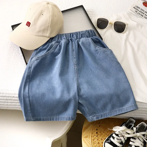 New Summer Thin Denim Shorts for Boys Kids Children's Clothing Baby Boy Breeches Medium Pants - Image 4