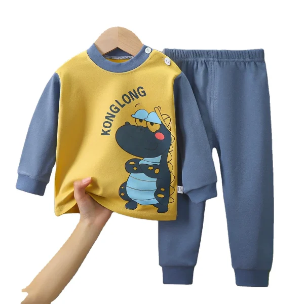 High Quality Children Autumn Winter Clothes Set Girls and Boys Long Sleeve Pants 2pcs  Clothes Suit - Image 2