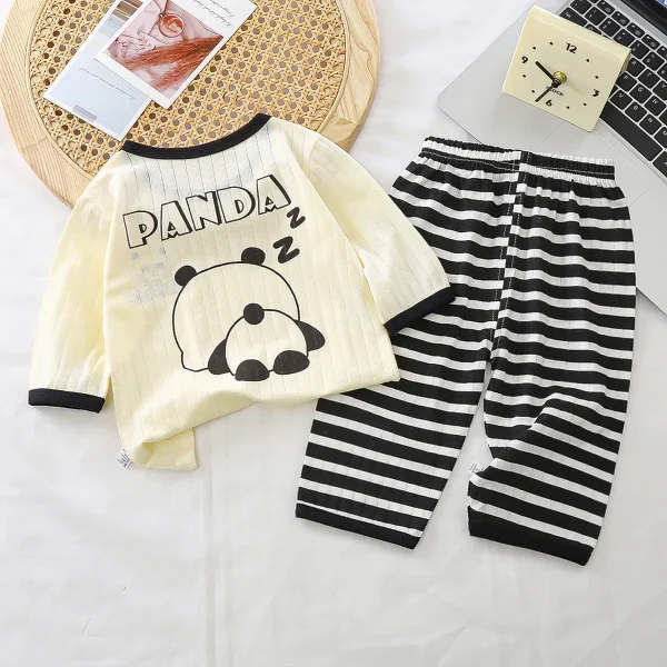 2025 Summer New Pure Cotton Children's Homewear Set Boys' Pajamas Girls' Air Conditioning Clothes Casual Baby's Kids' Summer - Image 4