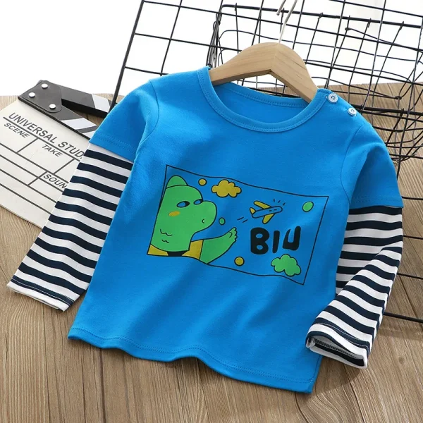 Latest Kids Long Sleeve T-shirt Boys Tops Girls Autumn Winter Cotton Sweatshirt 0-7 Years Kids Clothing Boys T Shirts - Image 2