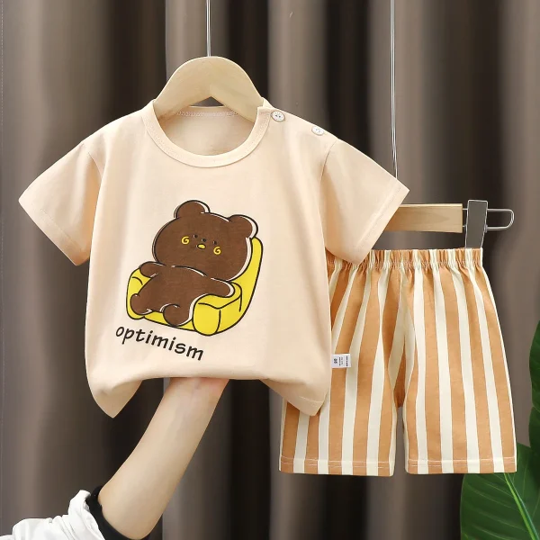 Baby T-shirt Boys' Homewear Clothes Girls' Pajamas Summer Children's Wear - Image 6