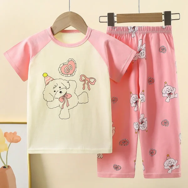 100% Cotton Summer Baby Clothes Sets Short Sleeve T-shirt Pants Toddler Clothing Sets Pajamas Kids - Image 3