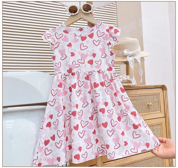 Summer New Girls' Dress Children's Skirt Baby Short Sleeve Casual Children's Wear - Image 4