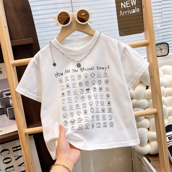 2025 New Summer Short-Sleeved T-Shirt for Boys and Girls Children's Cotton Tops with O-Neck and Cartoon Pattern Kids' Clothes - Image 4
