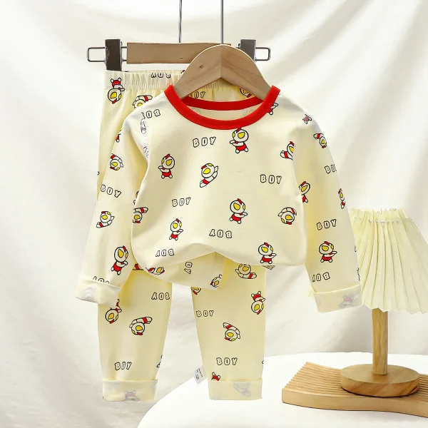 Cotton 1-10 Years Kids Long Sleeves Sets Clothes Baby Boy Girl Pajamas Teenager Sets Children Cartoon Print - Image 6