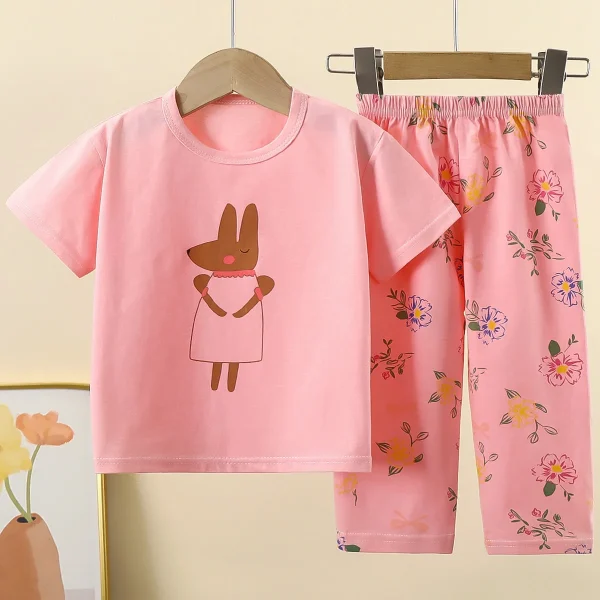 100% Cotton Summer Baby Clothes Sets Short Sleeve T-shirt Pants Toddler Clothing Sets Pajamas Kids - Image 5