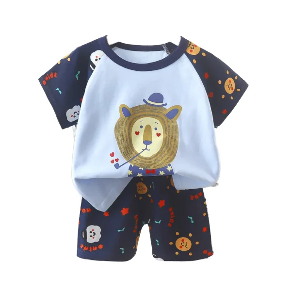 Unisex Homewear Boys' and Girls' 2pcs Clothing Sets Children Cotton Pajama Set for Kids