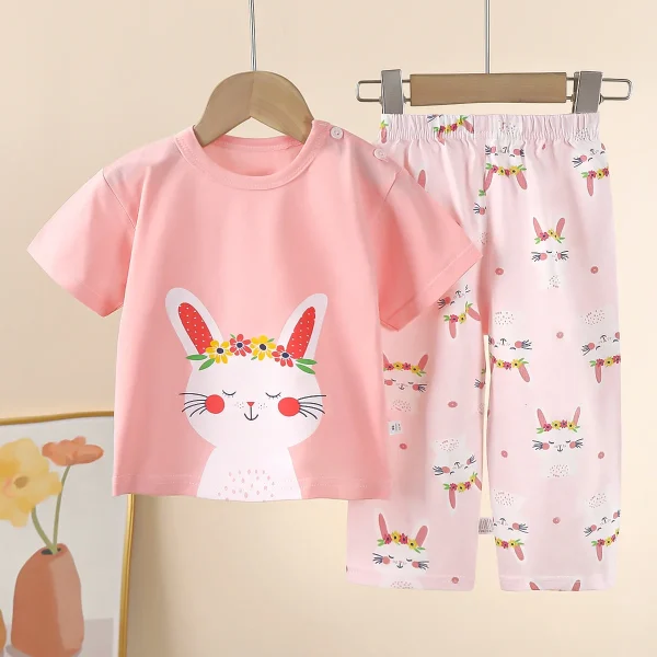 Children's Clothing Summer Clothing Short-sleeved Trousers 1-7 Years Old Cotton Underwear Suit Boys and Girls T-shirt - Image 4