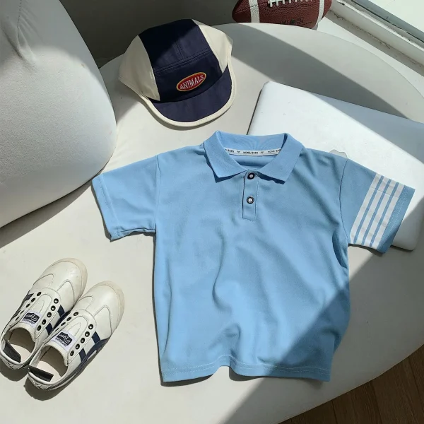 Children's POLO Shirt 2025 Summer New Boys Polo Shirt T-shirt Short Sleeve Loose T-shirt  Polo Shirt for Children - Image 2