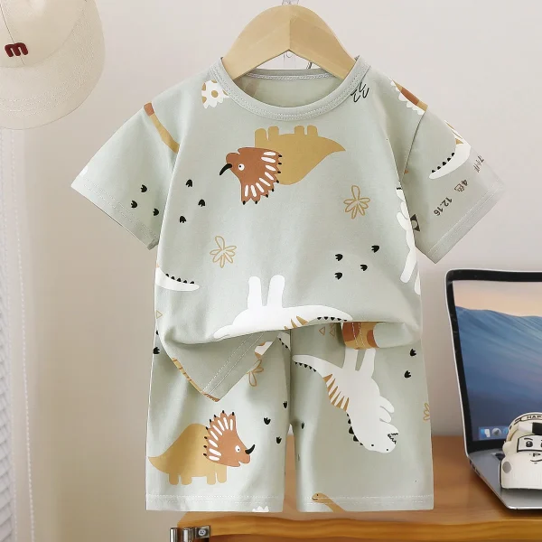 2025 Summer Children's Clothing Sets Cartoon Print Baby Boy Clothing Sets 2pcs Children's T-shirt Kids Clothes - Image 3