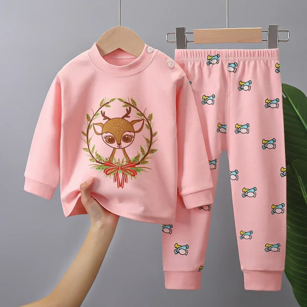 Autumn Children Suit Baby Outfit Long Sleeved Printed J 2PCS Boy Clothes Sets Pajamas - Image 3