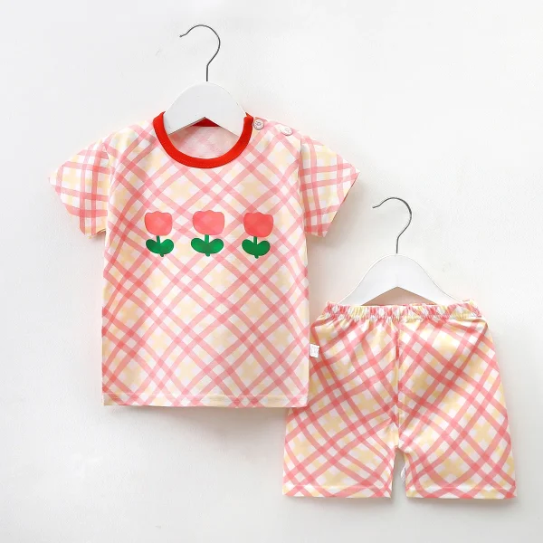 New Summer 0-6 Year Old Children's Suit Half-sleeved Children's T-shirt Sports Home Clothes Direct Sales - Image 5