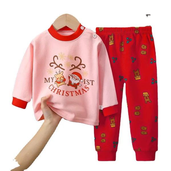 Long Sleeve Suit Children's Pajamas Autumn Clothes and Long Trousers for Boys and Girls