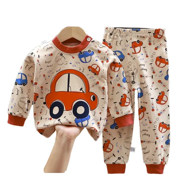 Cheap Kids Long Sleeve Pure Cotton Homewear Pajamas Set