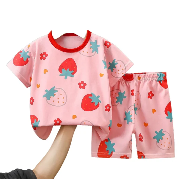 New Summer Baby Kids Casual Short Sleeved Tshirts Cotton Shorts Two Sets Little Girl Boy Clothing Sets