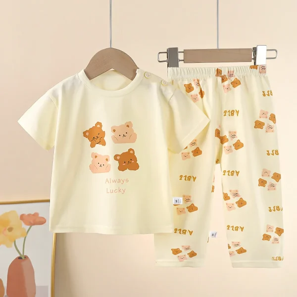Children's Clothing Children's Short Sleeve Cotton Summer Baby Clothing Girls' T-shirts  Boys' Suits - Image 2