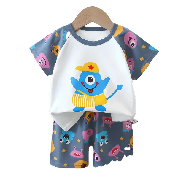 Summer Children's Clothing 0-6 Years Cotton T-shirt Underwear Set Boys and Girls Short-sleeved Shorts