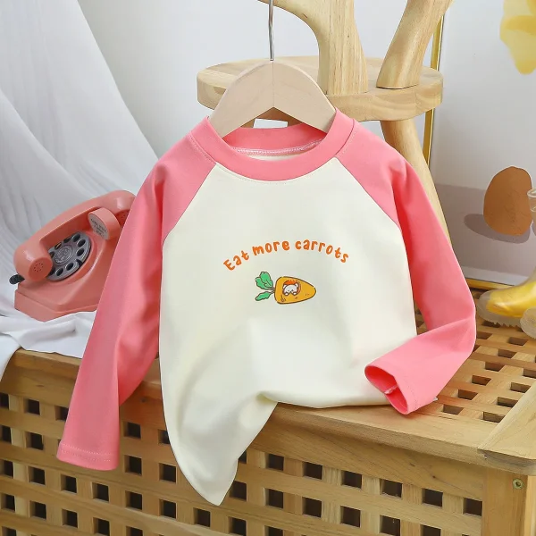 Children's Long-sleeved Pure Cotton T-shirt 2025 Autumn New Style All-match Tops Children's Clothing - Image 3