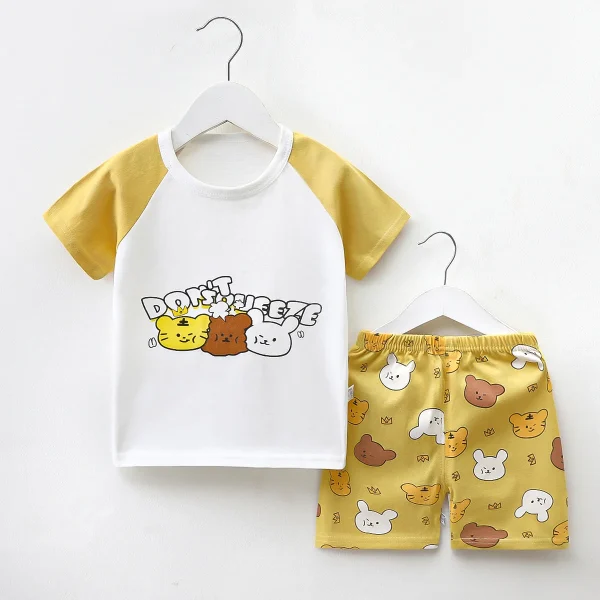 Comfortable Boys Clothing Sets Pure Cotton Short-Sleeved ODM Casual Suit for Children - Image 4