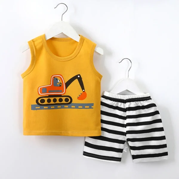 China Made Summer Cotton Set Boys and Girls Cotton Summer Pajamas Summer Children's Vest Set