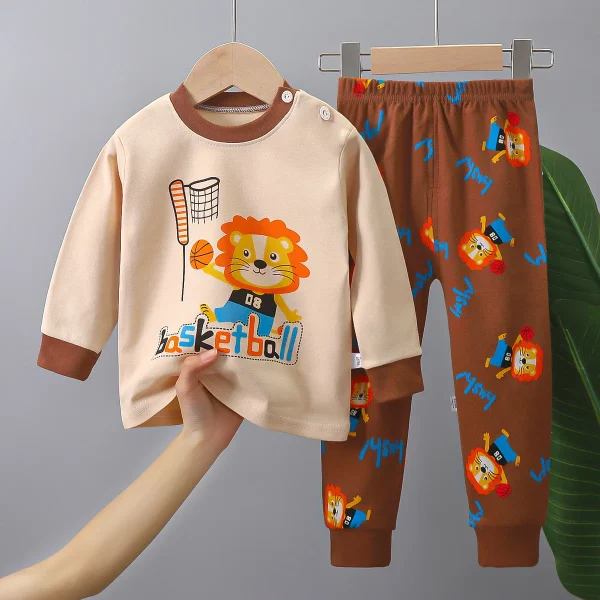 Fashion Printed Long Sleeve T-shirt Long Pants Autumn Suit Fashion Kids Wear Pajamas