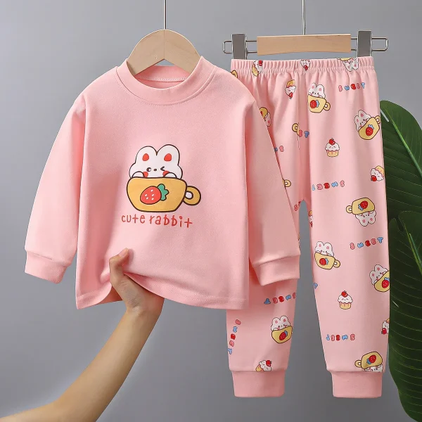 2024 Autumn Collection Wear for Boys Cotton Trousers Set Long Sleeve Printed Pattern for Children - Image 4