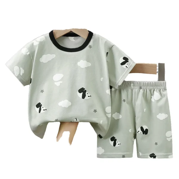 2PCS Kids Summer Clothing Set Toddler Baby Boys Girl Clothes Set Children Clothes T-shirt Shorts Baby Set