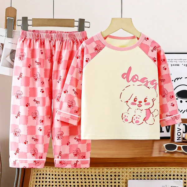 Autumn New Korean Style Long Sleeve Printed Cotton T-Shirt for Girls O-Neck Base Children's Wear Sets - Image 6