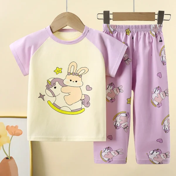 Children's Clothing Set Cotton Kids Pajama Set Baby Clothes Summer 2 Pieces Boys Clothing Sets - Image 3