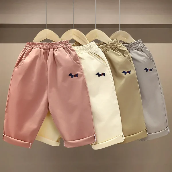 Hot Sell Children Trousers 100% Cotton Solid Color Pants for Spring and Autumn Baby Pants