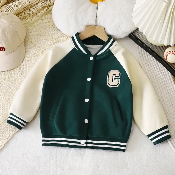 Children's Spring New Casual Cardigan Baseball Jacket - Image 6