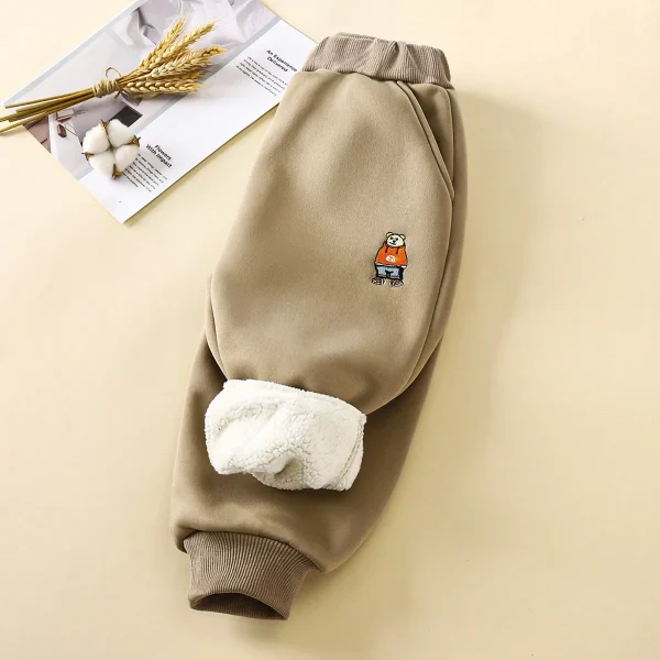 Children's Winter Velvet Pants Thickened New Boys' Sweatpants Warm Baby Outer Wear Kidsren Clothing - Image 2
