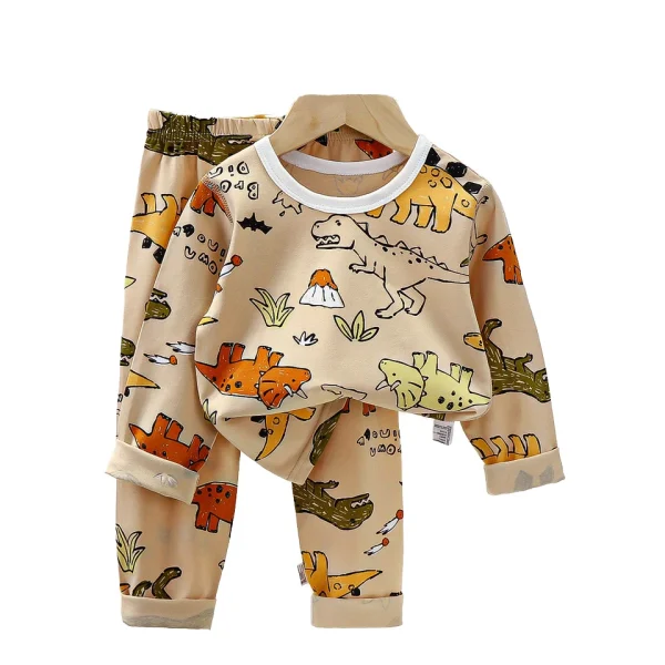 Cotton 1-10 Years Kids Long Sleeves Sets Clothes Baby Boy Girl Pajamas Teenager Sets Children Cartoon Print
