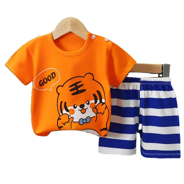 Summer Hot Selling Boys Fashion Clothes 2024 Price Cartoon Printed T-shirt Shorts Children Clothes Kids Clothing