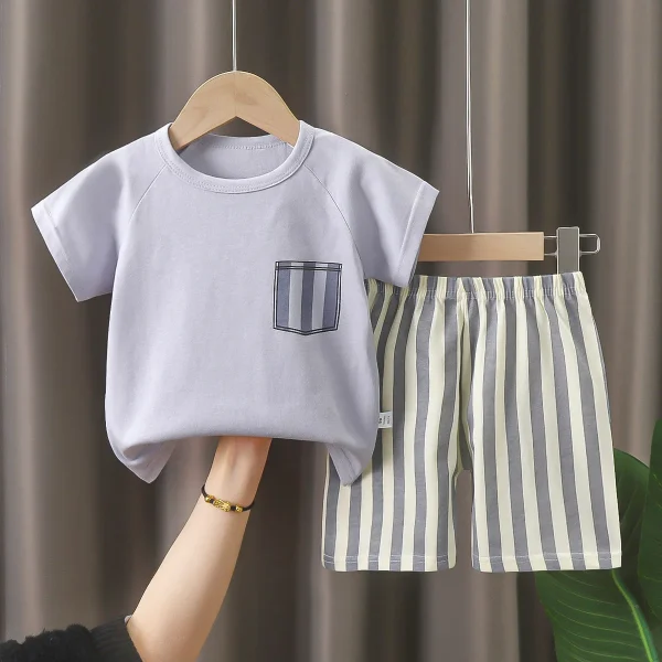 Children's Shorts Set Boys Girls Baby Clothing Children's Cotton Clothing Newborn Set - Image 3