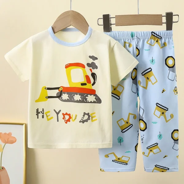 100% Cotton Summer Baby Clothes Sets Short Sleeve T-shirt Pants Toddler Clothing Sets Pajamas Kids - Image 6