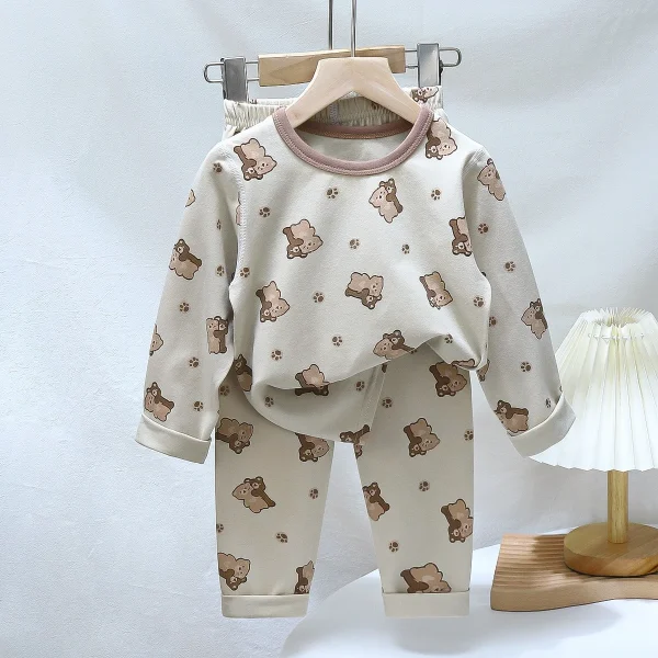Autumn New Children's Pajamas Set Soft Leica Cotton Baby Underwear Boys & Girls Home Clothes Cartoon Pattern Clothing - Image 6