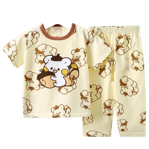 Baby Clothes 100% Cotton 2pcs Short Sleeve T-shirt Long Pants Baby Clothing Sets Summer Kids Pajamas