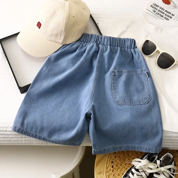 New Summer Thin Denim Shorts for Boys Kids Children's Clothing Baby Boy Breeches Medium Pants - Image 6