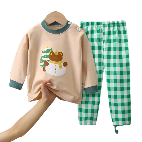 Autumn Children Suit Baby Outfit Long Sleeved Printed J 2PCS Boy Clothes Sets Pajamas