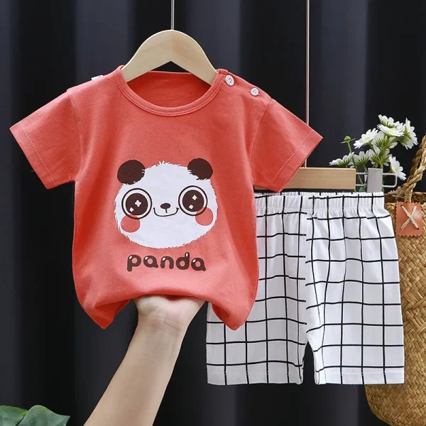 Baby Boy Girl Clothes Set Summer 0-6Y Baby Soft Cotton Short Sleeve Tops + Pants Baby Sets Pajamas Kids Clothes - Image 3