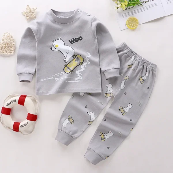 Children's Underwear Set Girls Baby Cotton Autumn Clothes Long Pants Boys 0-6 Years Old Warm Children's Clothing - Image 3