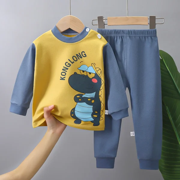 0-6 Year Old Boys and Girls Autumn Clothing Sets New Kids Cotton Top Suits with Thermal Feature Long Sleeve Prints - Image 4