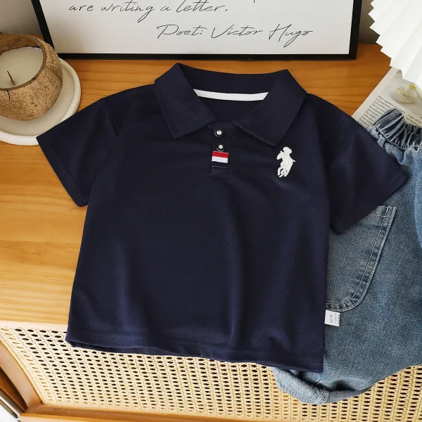 Cheap Children Polo Shirt New Short Sleeve Kids T-shirt for 1-7 Years Casual Kids t Shirt - Image 2