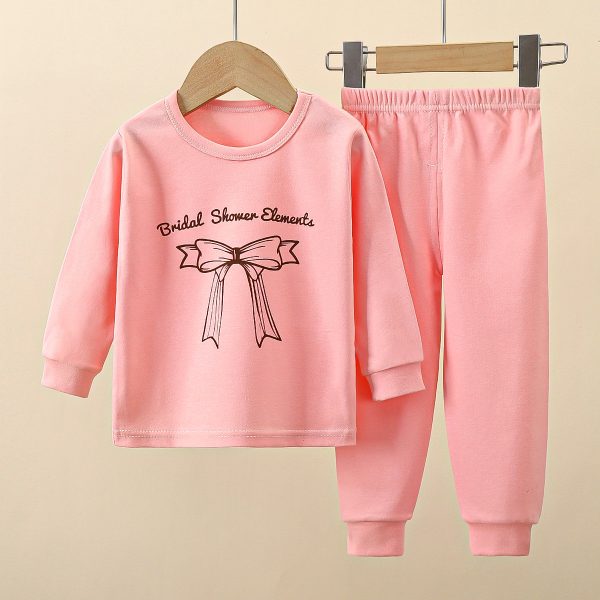High Quality 2-Piece Cotton Pajamas for Boys Girls Casual Home Clothing for Kids Spring Autumn Printed Pattern for Toddlers - Image 2