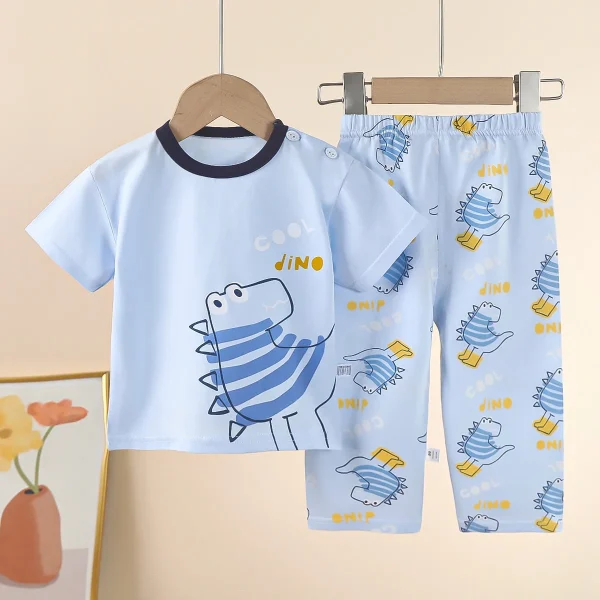 New Fashion Kids Short Sleeve Boys and Girls Clothing Set Children Clothes Summer - Image 3